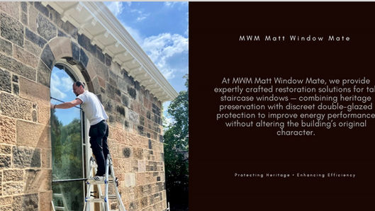 Double-Glazed Protective Screen for Tall Feature Staircase Window – Glasgow Period Home