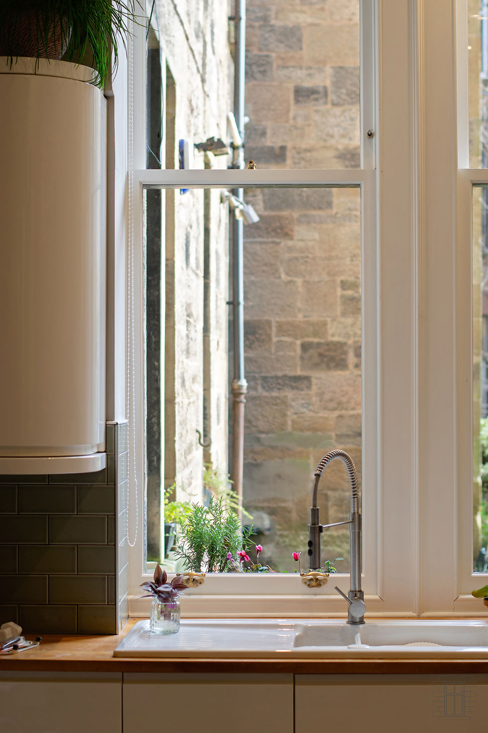 Energy-efficient sash and case windows improving natural light and comfort