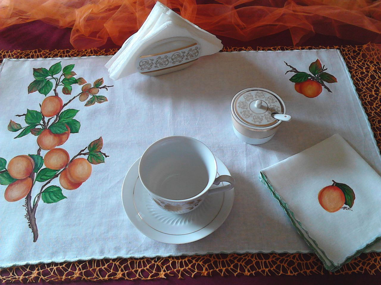 TOVAGLIETTE DA COLAZIONE DIPINTE A MANO