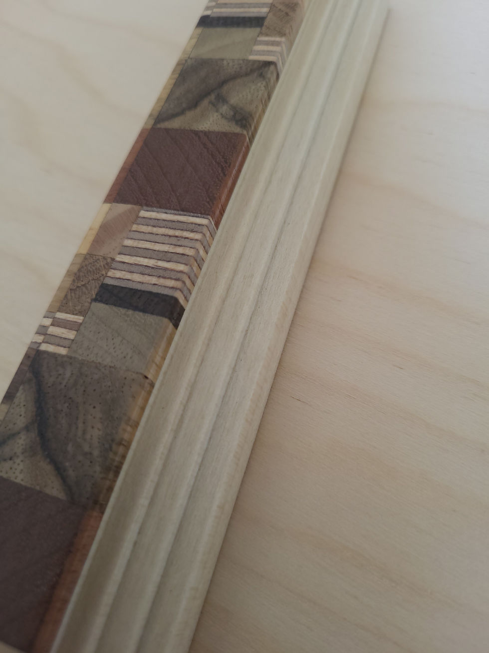 Thumbnail: Wood Mosaic Art Deco Mezuzah Case