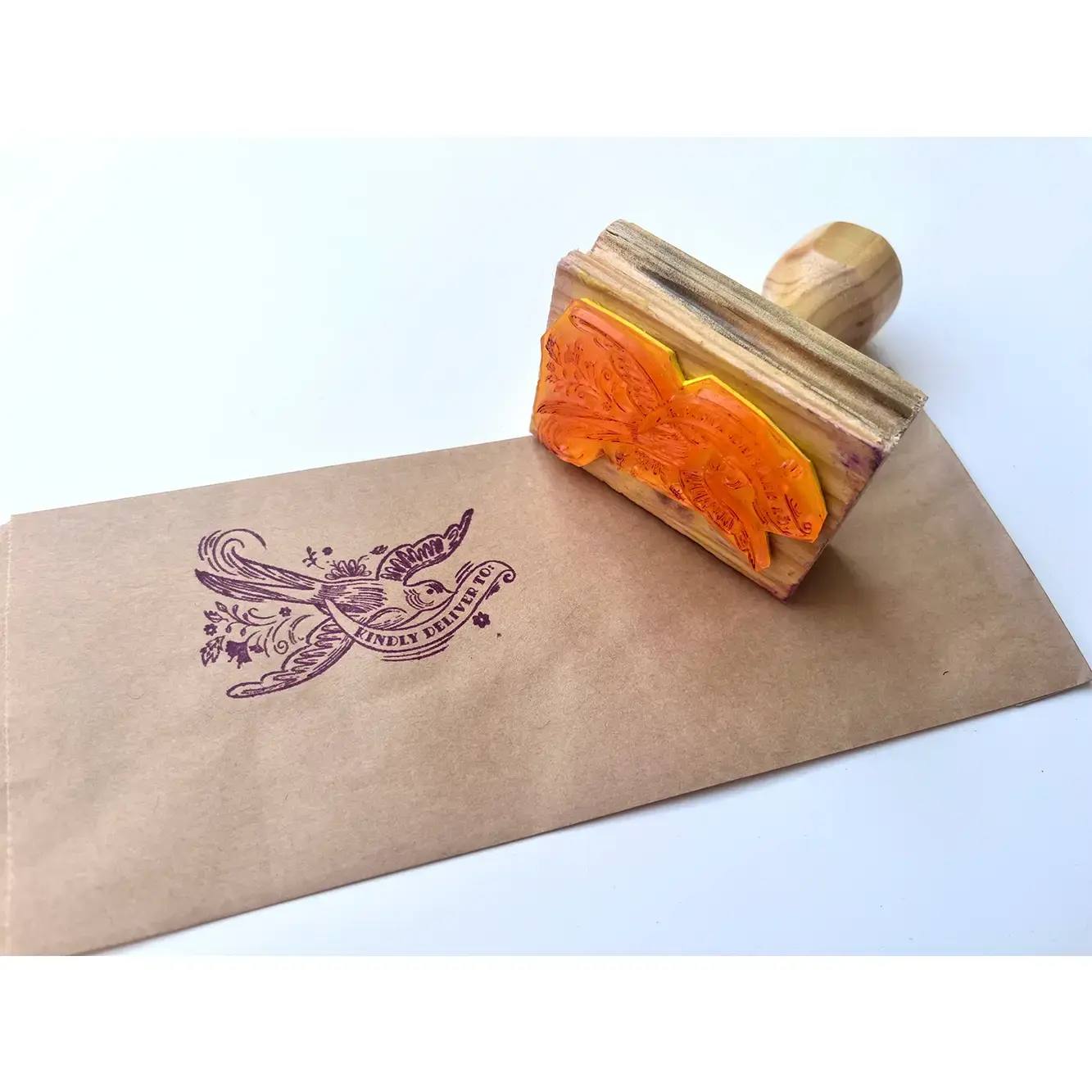 Kindly Deliver Dove Rubber Stamp