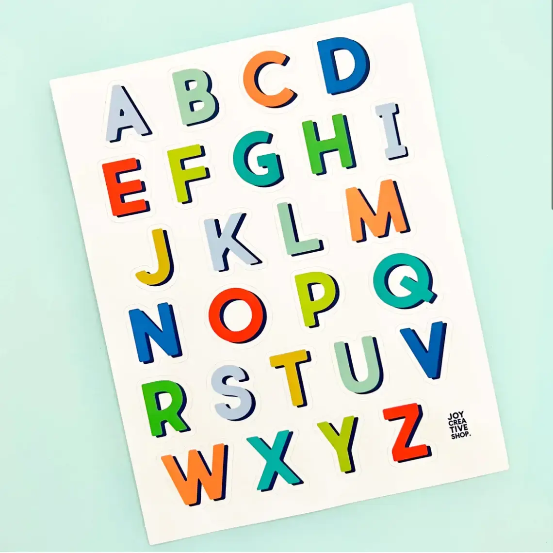 Vinyl Alphabet Sticker Sheet - Blues