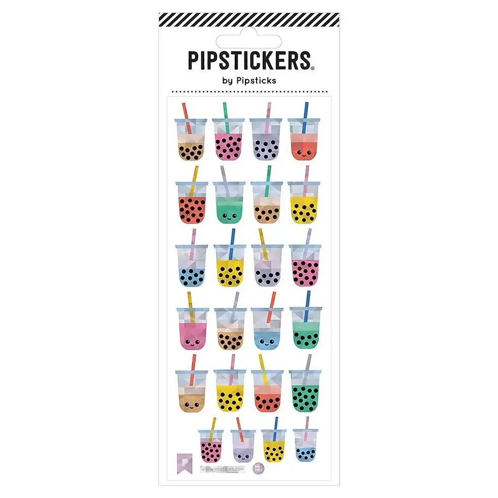 Boba Tea Party Pipstickers 3x7