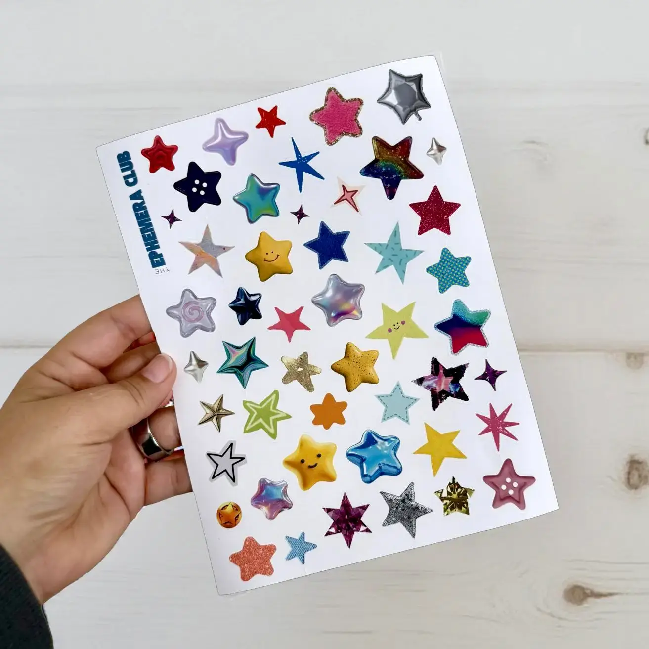Star Stickers | Mixed Media Star Sticker Sheet | 8x6