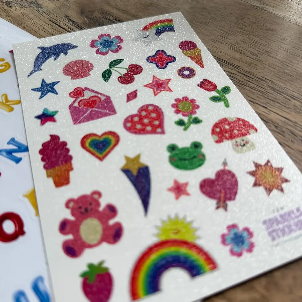 Thumbnail: Glitter Y2K Retro Stickers For Scrapbooking & Journaling