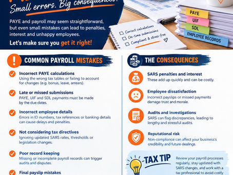 Importance to ensure your payroll and PAYE is correct.