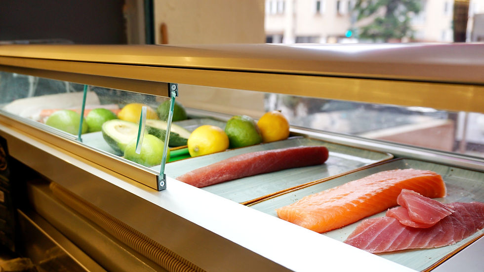 Frischer Fisch und Gemüse
