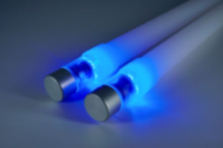 Sundia Plastic Clear LED Sticks blue light illuminated close up