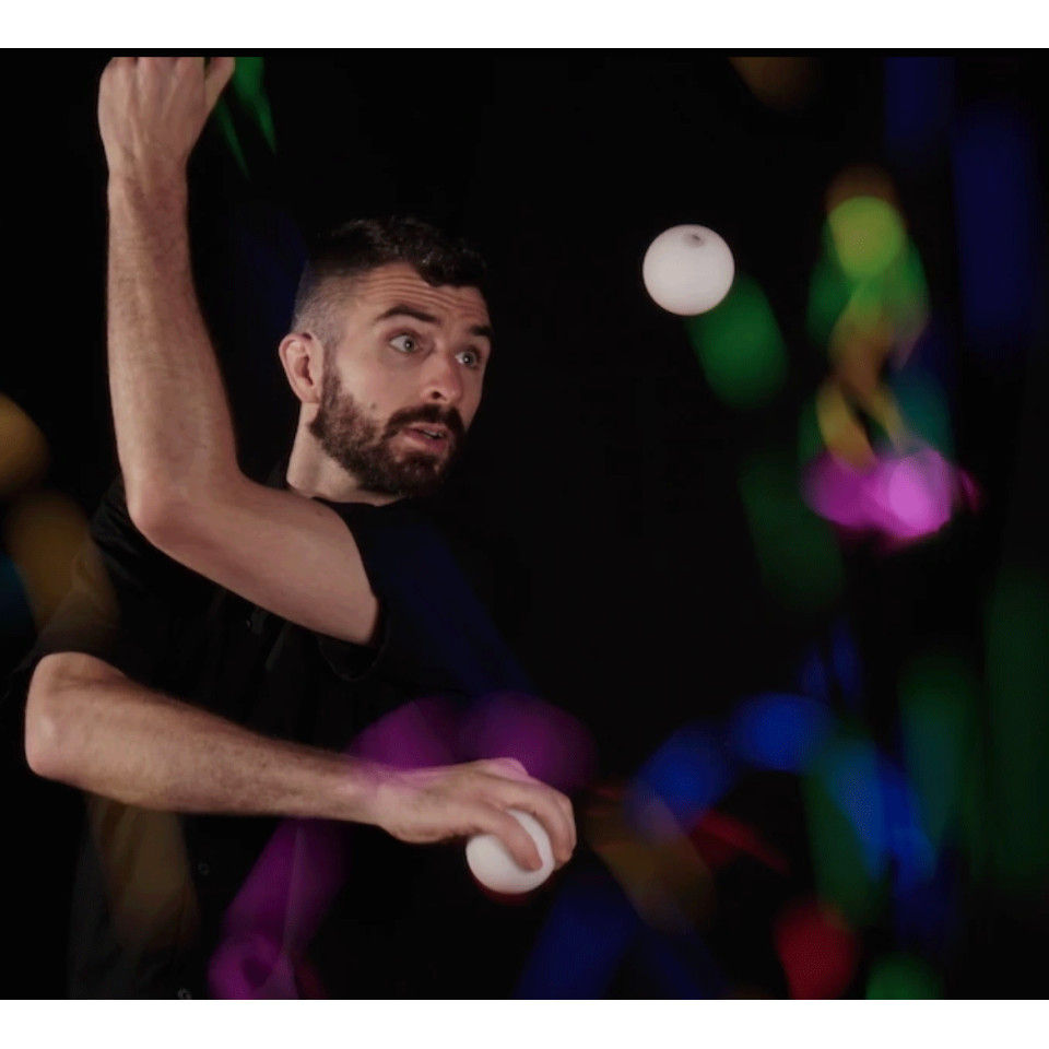 Wes Peden LED Glow Ball artistic light demo in the dark
