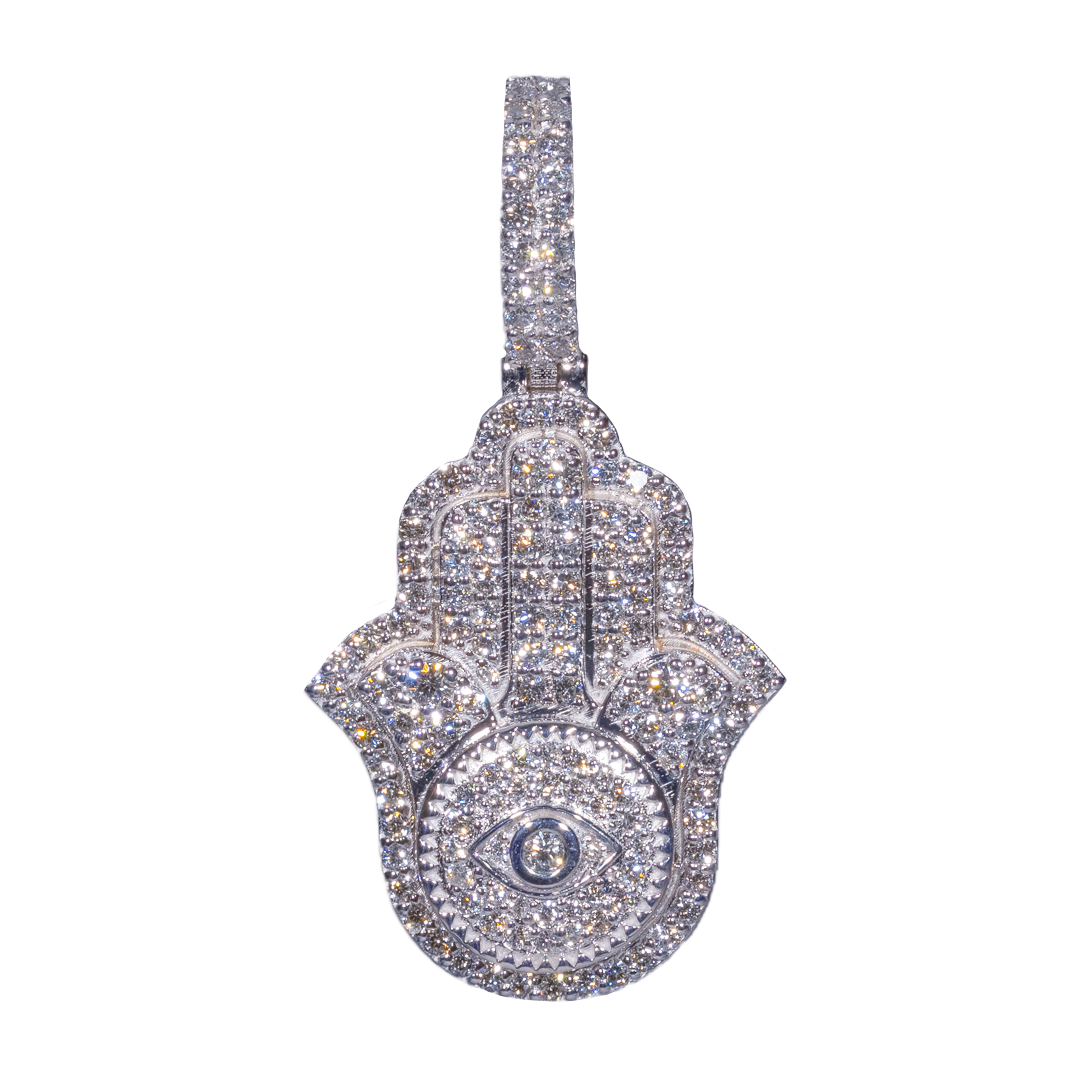 White Gold Hamza Pendant
