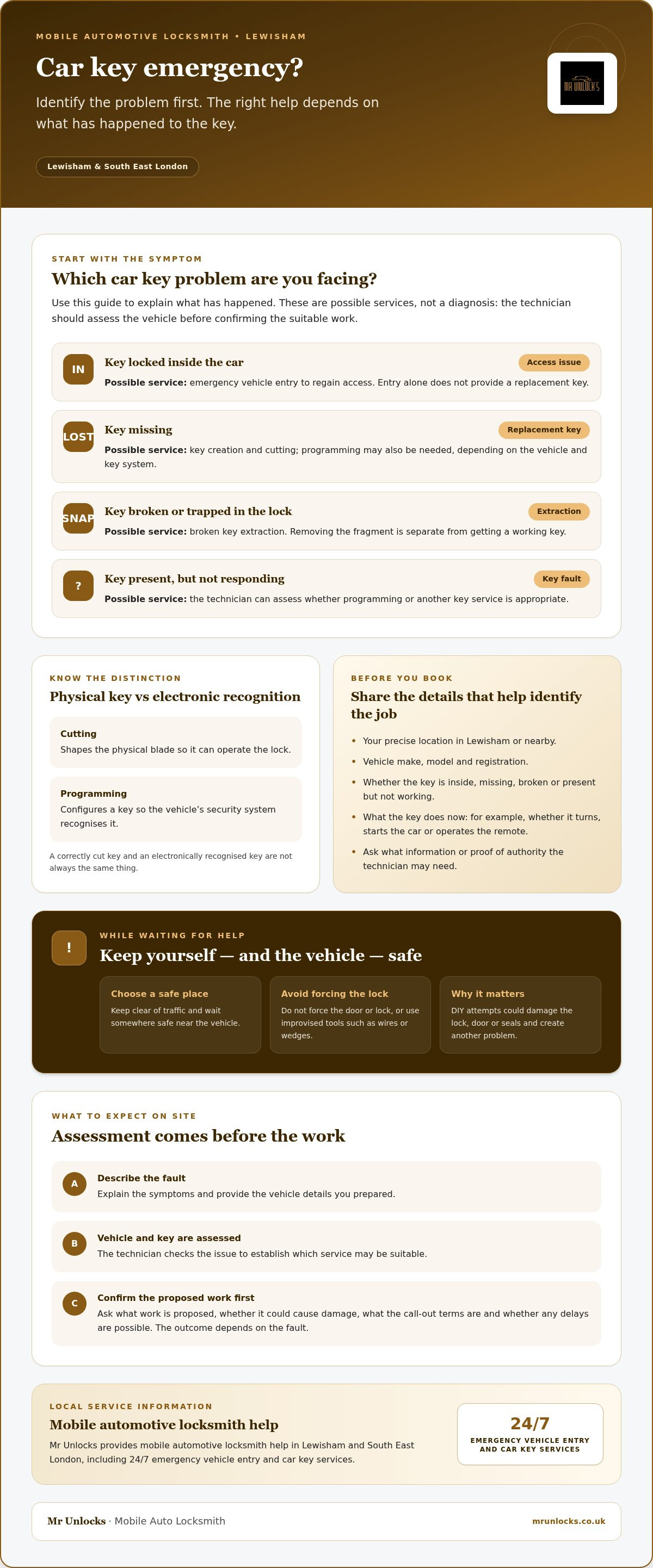 Car key emergency service Lewisham