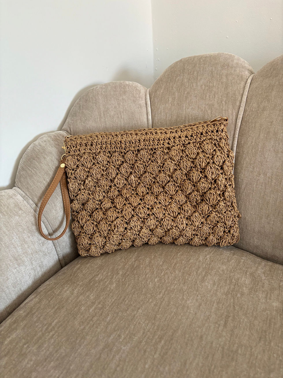 Thumbnail: Tweed clutch bag with long body strap 