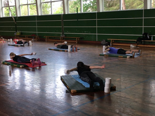 Neu im Angebot: das Klorollen-Workout ;-)
