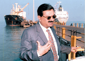 Gautam Adani's candid at one of his port