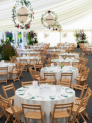Round tables with ceiling mounted displays