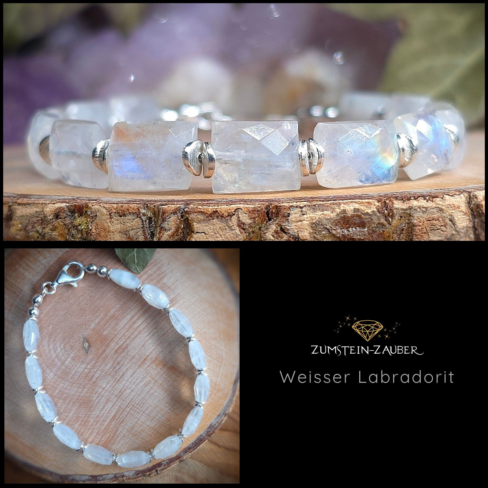 Armband - Weisser Labradorit