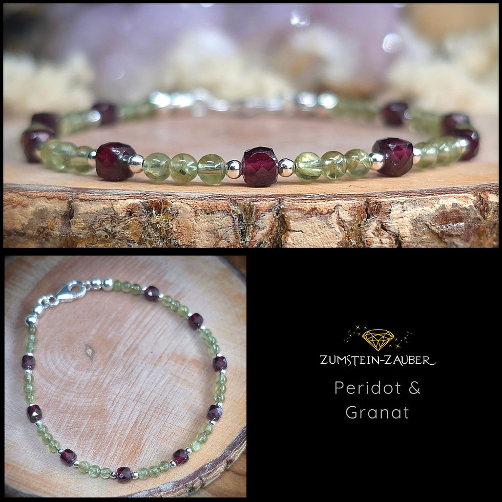 Armband Peridot und Granat