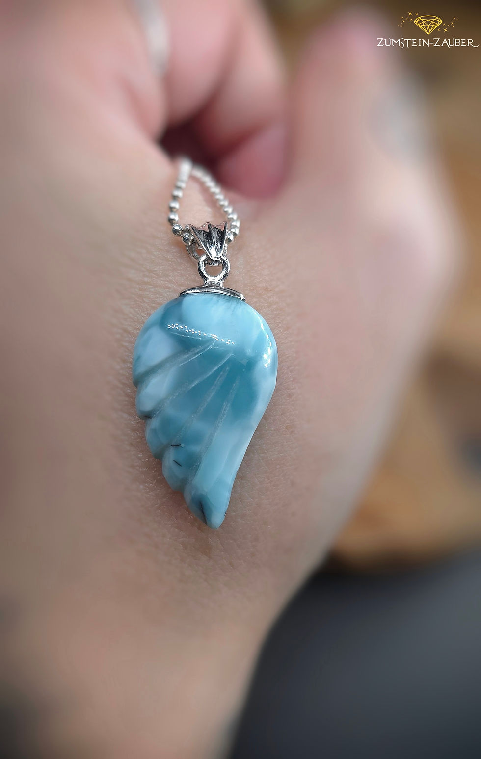 Miniaturbild: Anhänger Engelsflügel - Larimar