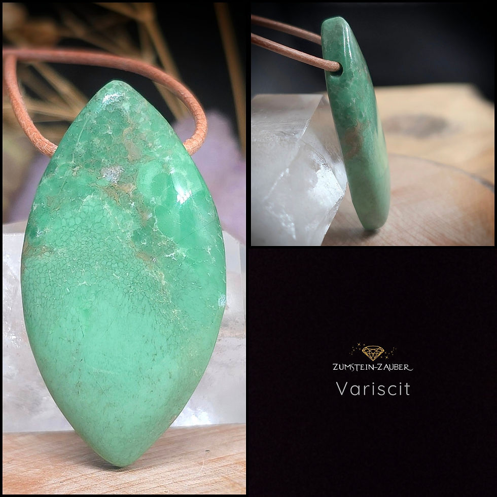 Variscit Anhänger am Lederband