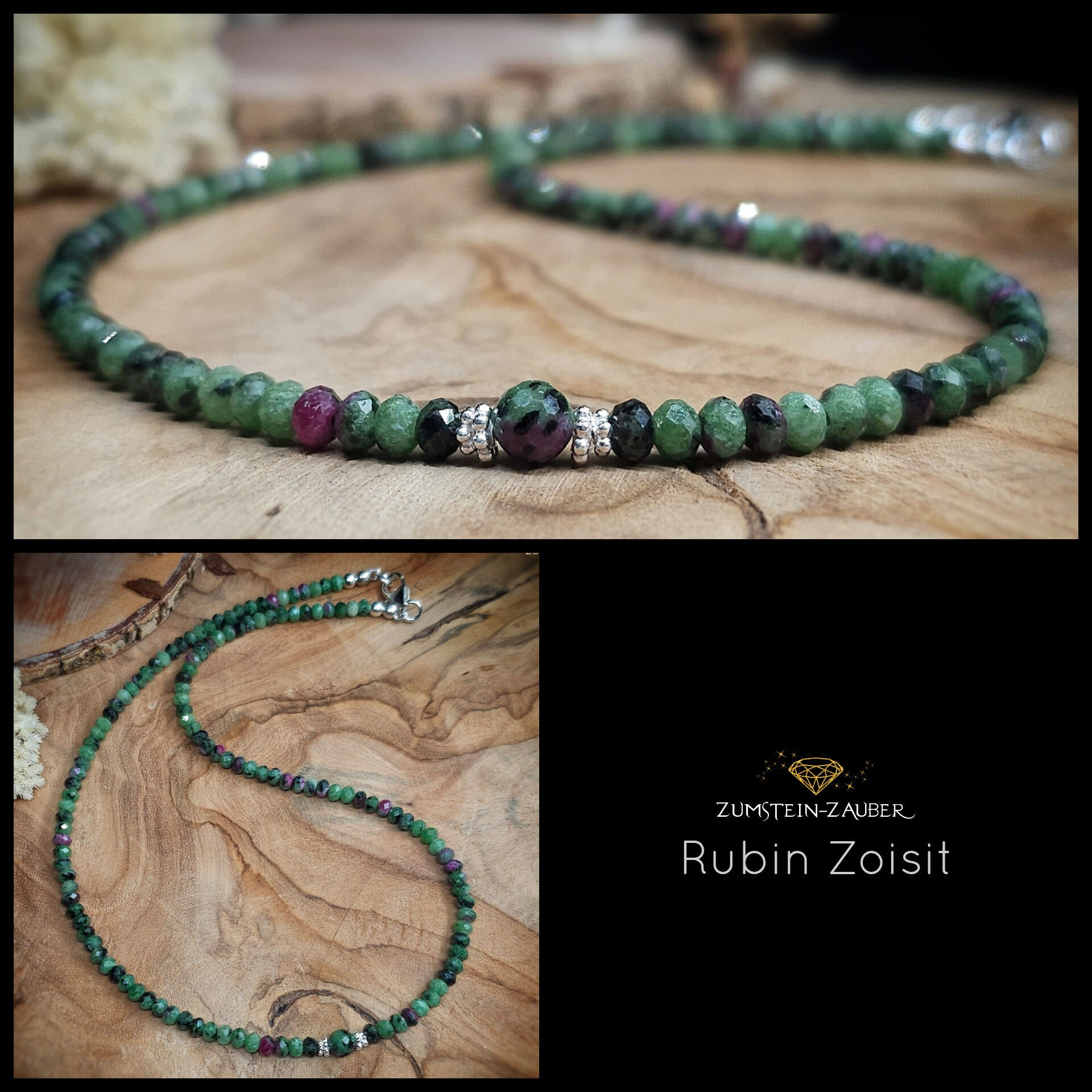 Halskette - Rubin Zoisit
