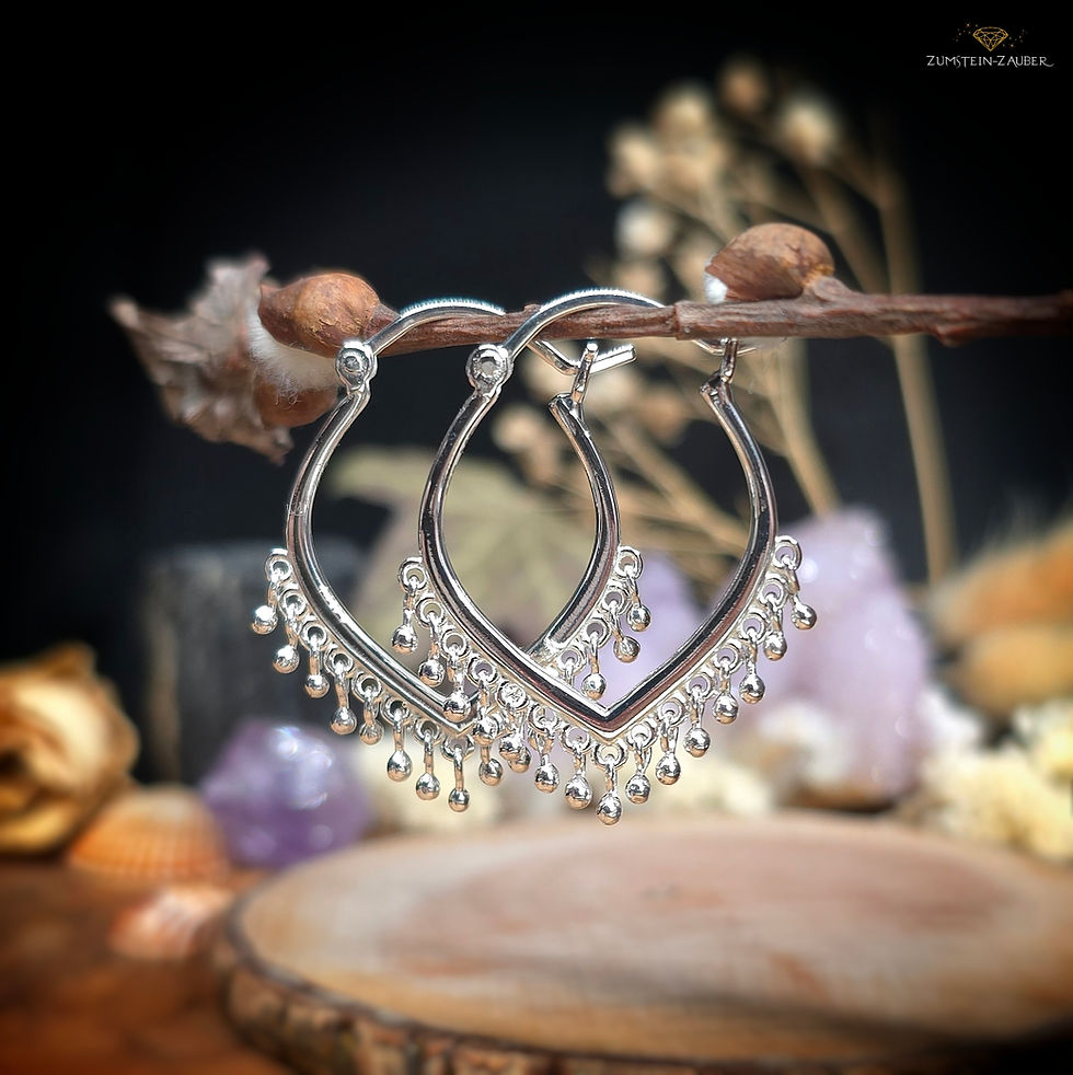 Silber Creolen mit Kugeln