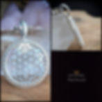 Blume des Lebens Anhänger aus Perlmutt und Silber 925