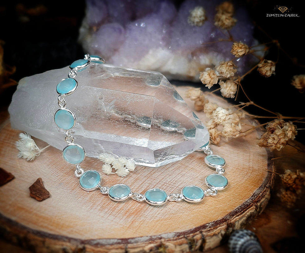 Miniaturbild: Armband Aqua Achat Silber