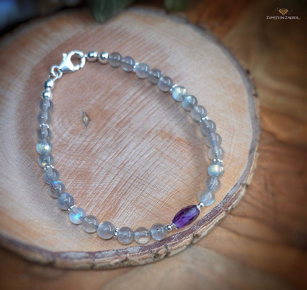 Miniaturbild: Armband - Labradorit & Amethyst