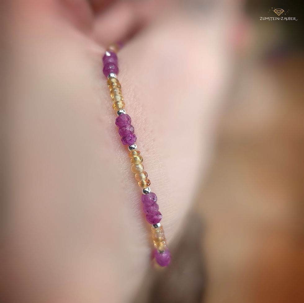 Miniaturbild: Armband Rubin und gelber Saphir