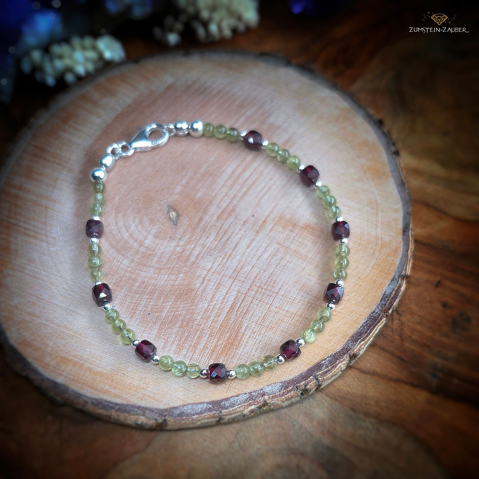 Armband Peridot und Granat