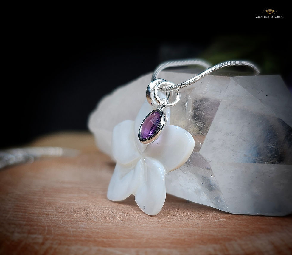 Miniaturbild: Collier | Frangipani - Perlmutt & Amethyst