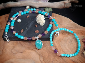 Amazonit, Sonnenstein und Amethyst