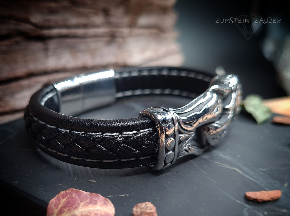 Miniaturbild: Armband - Leder mit Edelstahlknoten