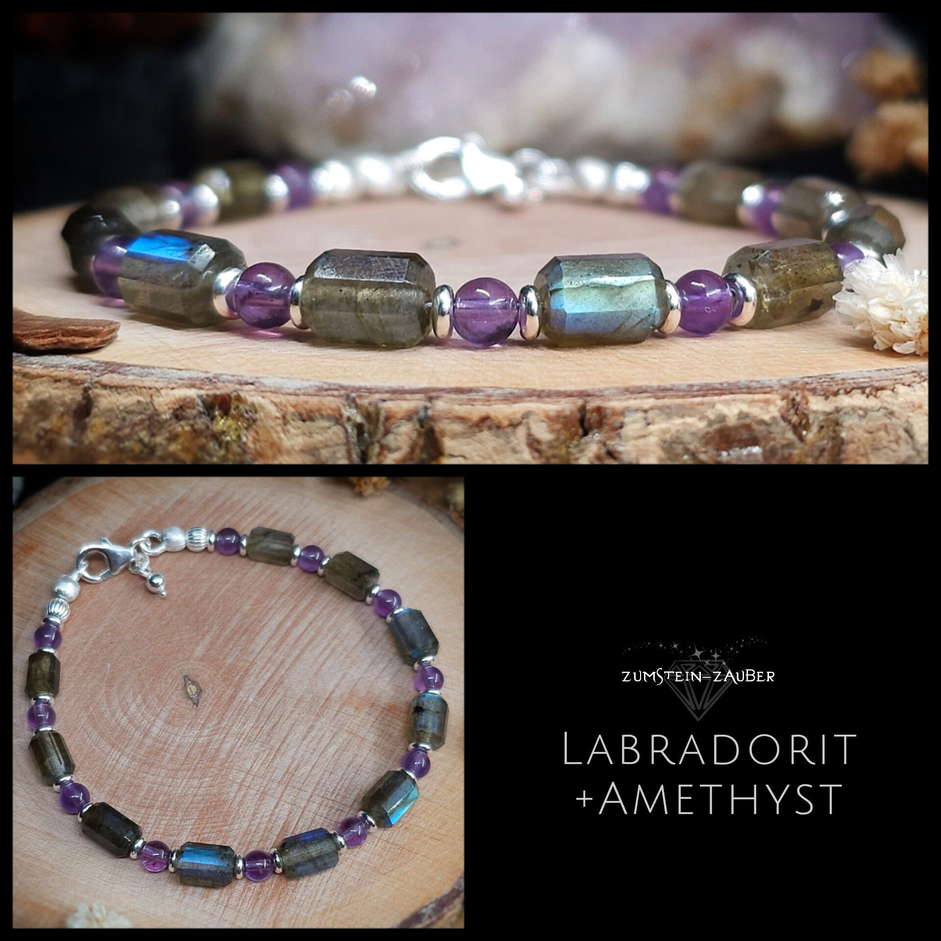 Armband - Labradorit & Amethyst