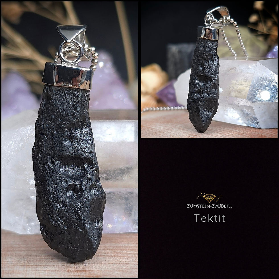 Tektit Anhänger mit Silber