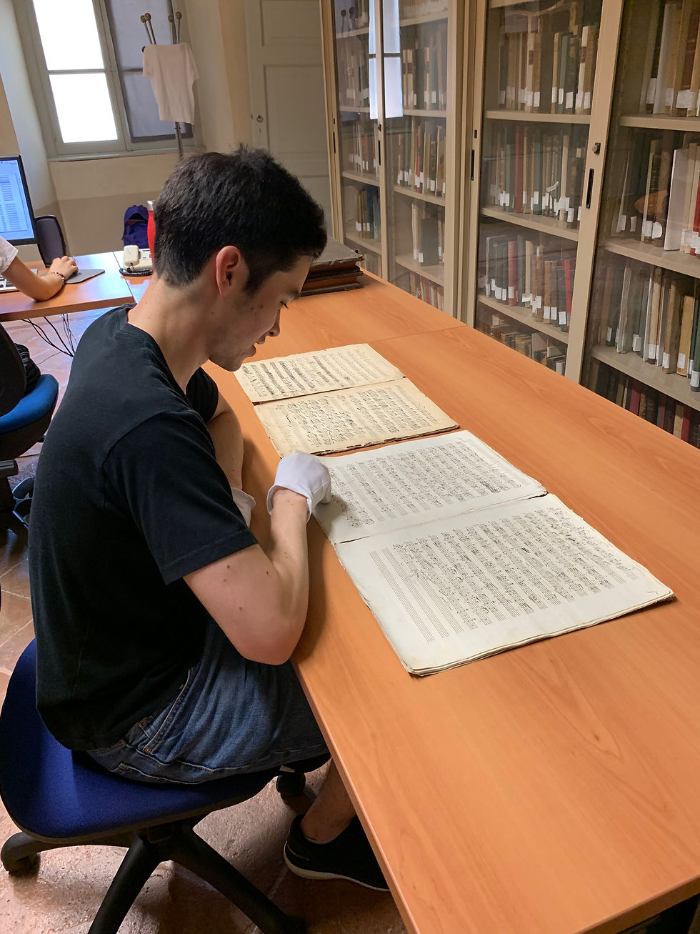 studying the autograph manuscripts of the Piatti Caprices in Bergamo, Italy