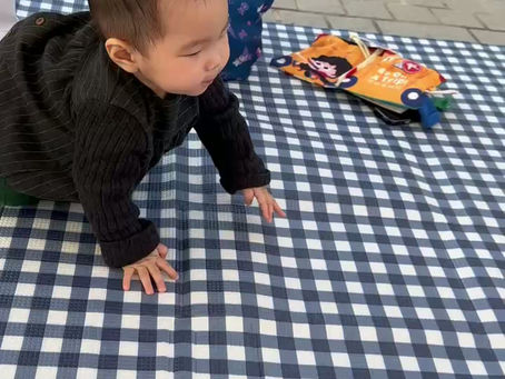 Crawling to Grandma!