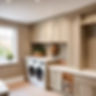 image of a luxury utility room, laundry room in shaker style with faceframe cabinets, smal