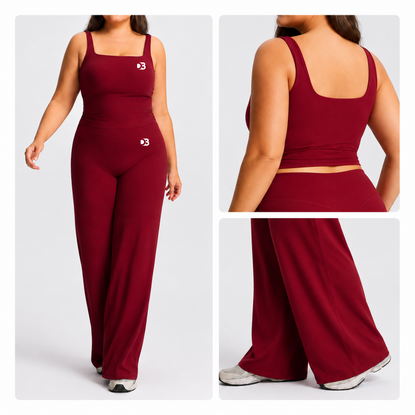 Wine-red activewear set
