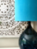 teardrop blue recycled glass lamp base