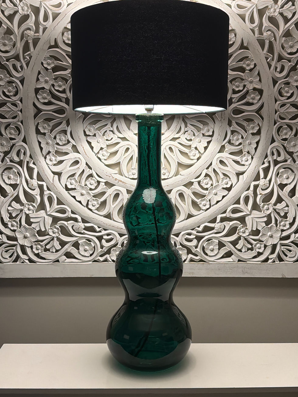 Thumbnail: Green Glass Bubble Floor Lamp - Medium