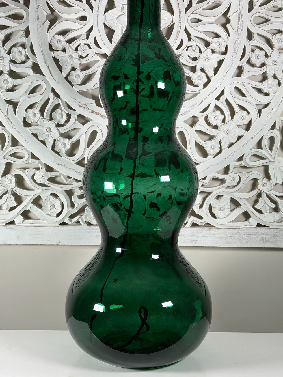 Thumbnail: Green Glass Bubble Floor Lamp - Large
