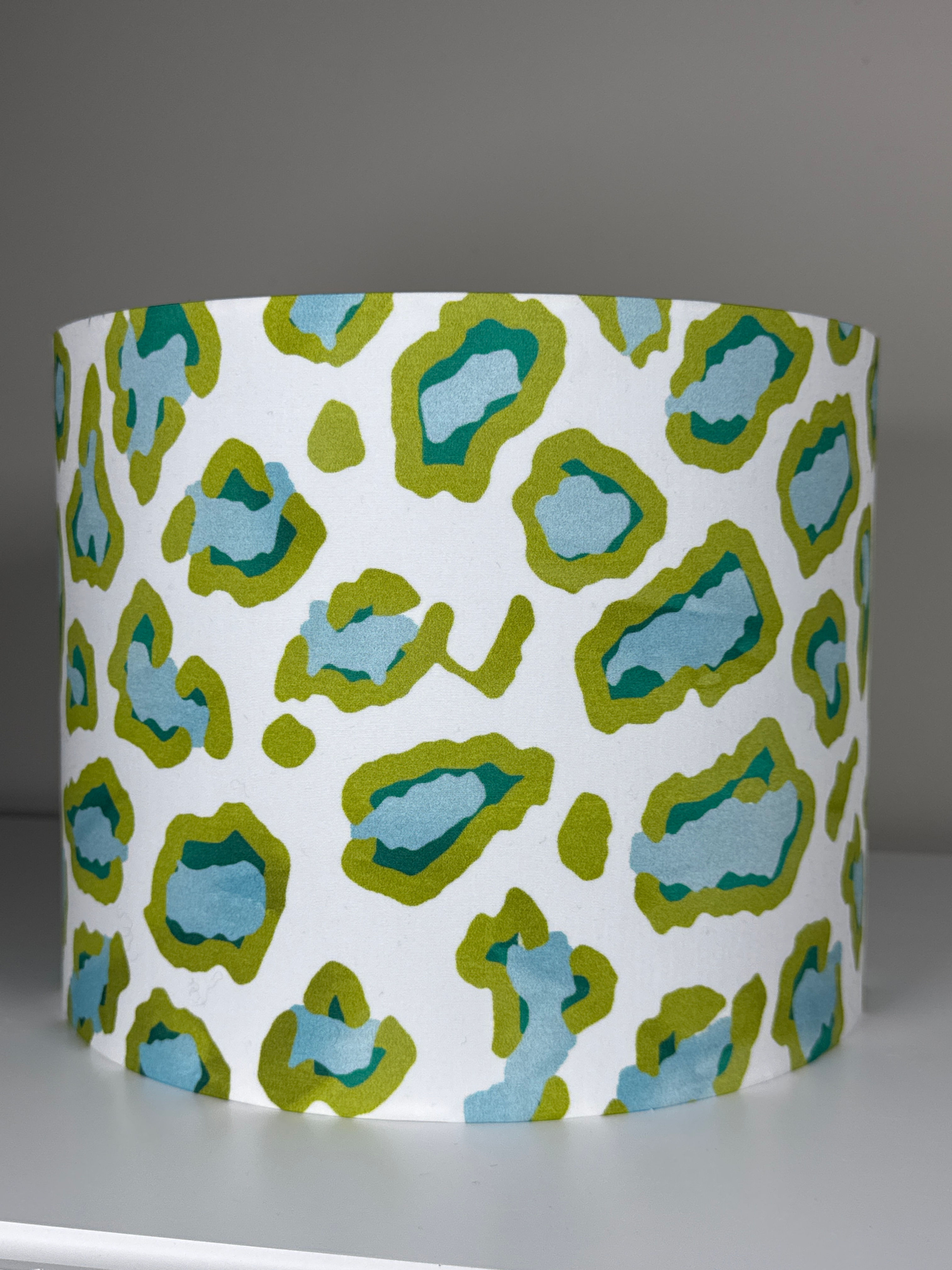 Etosha Leopard In Blue & Green Watercolour Lampshade