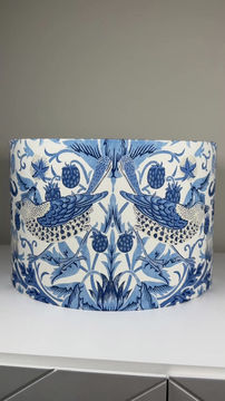 Thumbnail: Video of William Morris Strawberry Thief Woad lampshade
