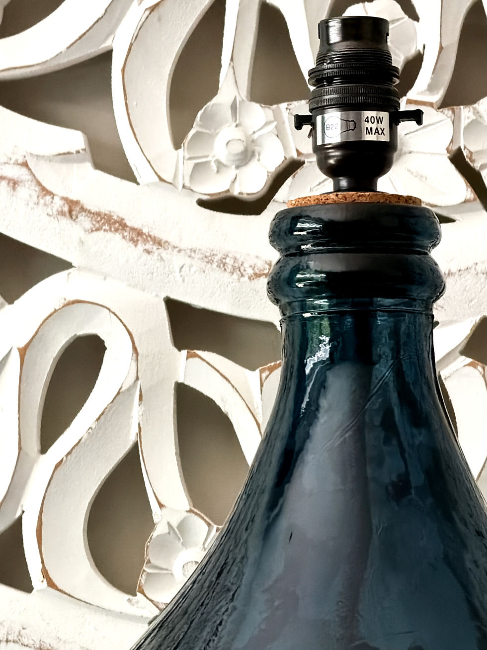 Thumbnail: large blue lamp base close up detail