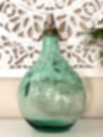 teardrop sea green recycled glass lamp base