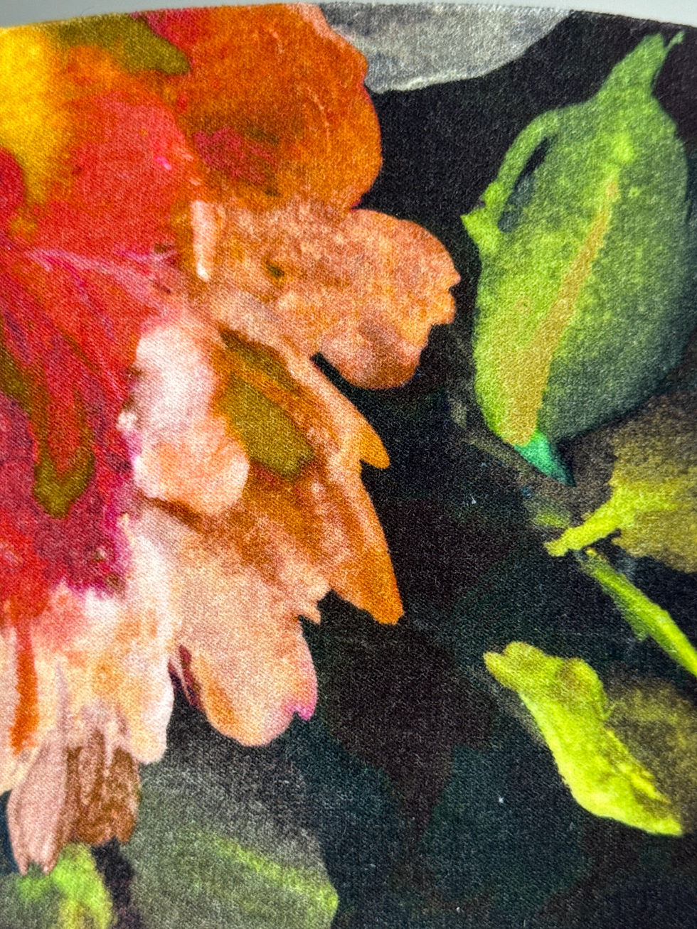 Thumbnail: Close up of Gertrude Rose velvet sepia lampshade