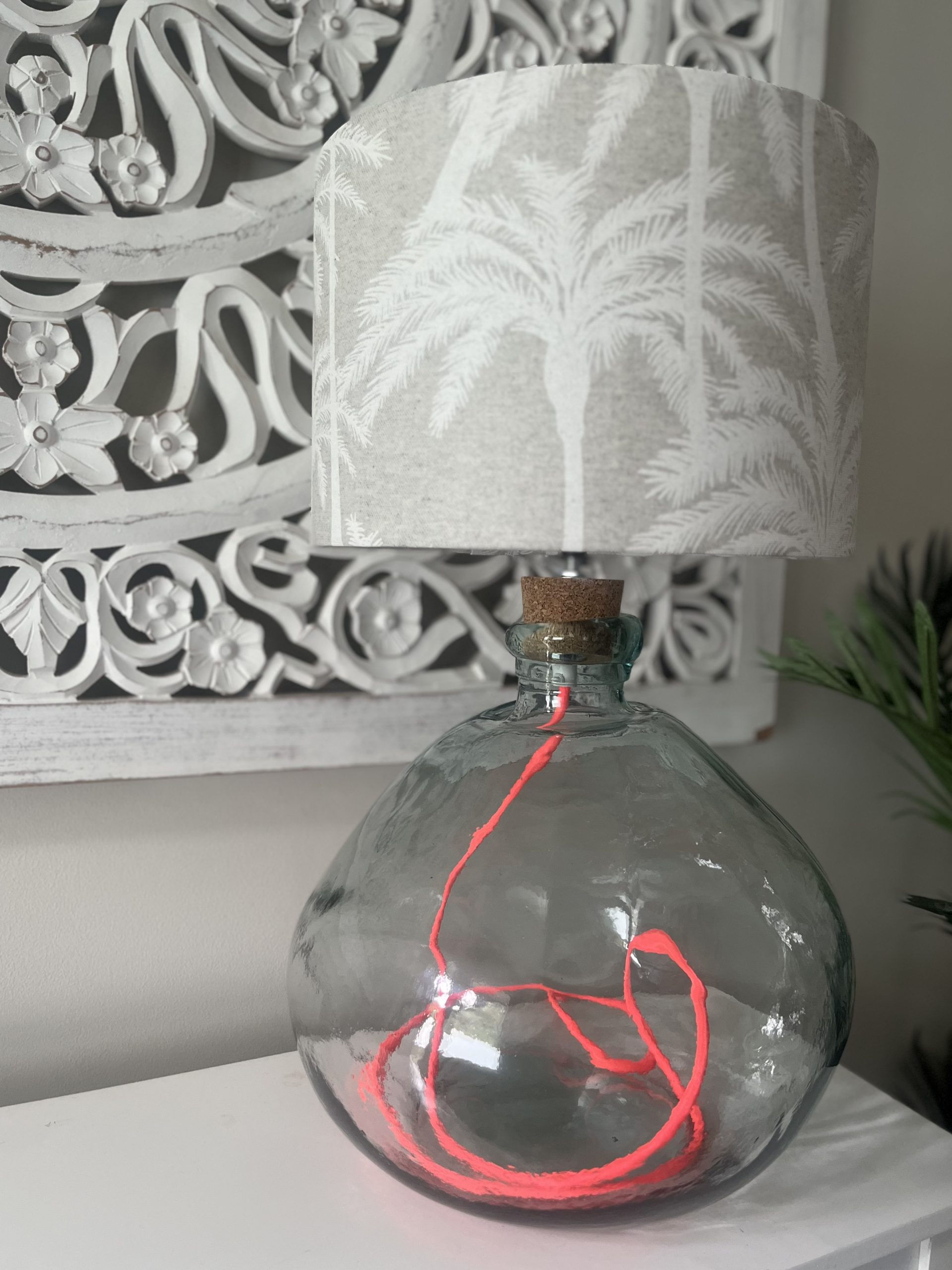 Neutral Palm Print Lampshade