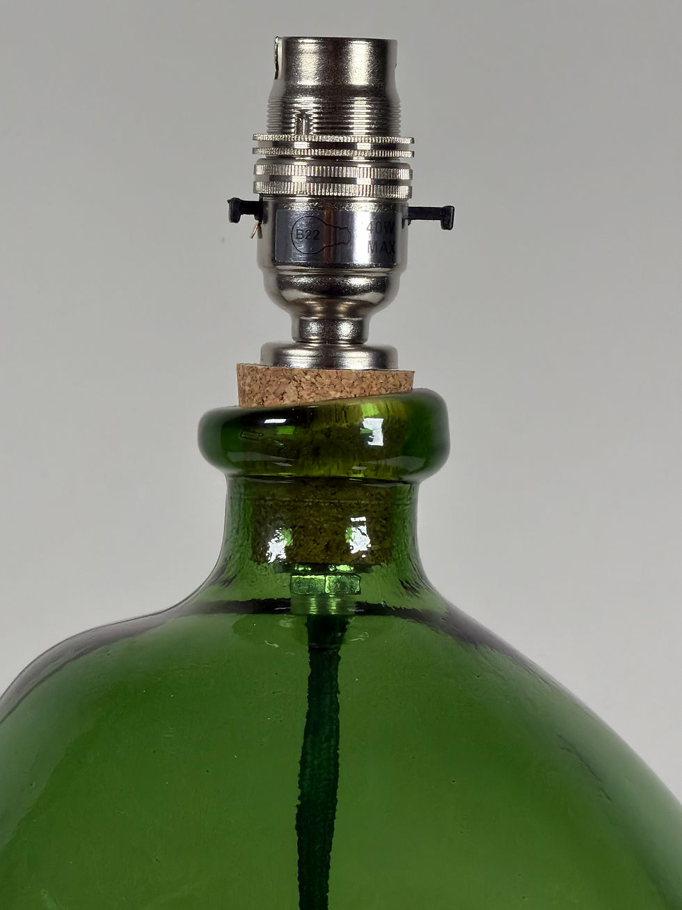 Thumbnail: Green glass Ondine lamp base detail