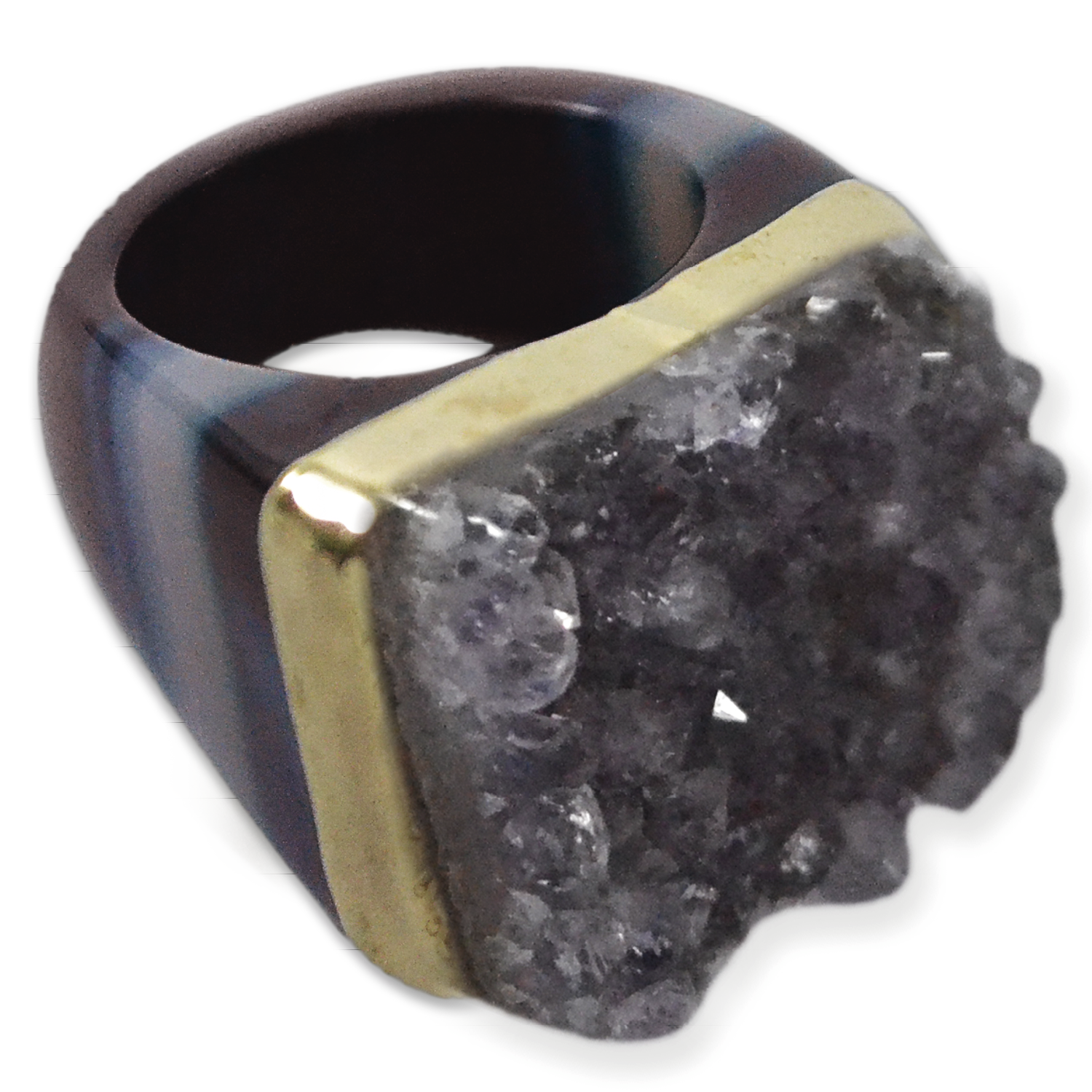 Amethyst Ring | Crown Plated Cluster Rings